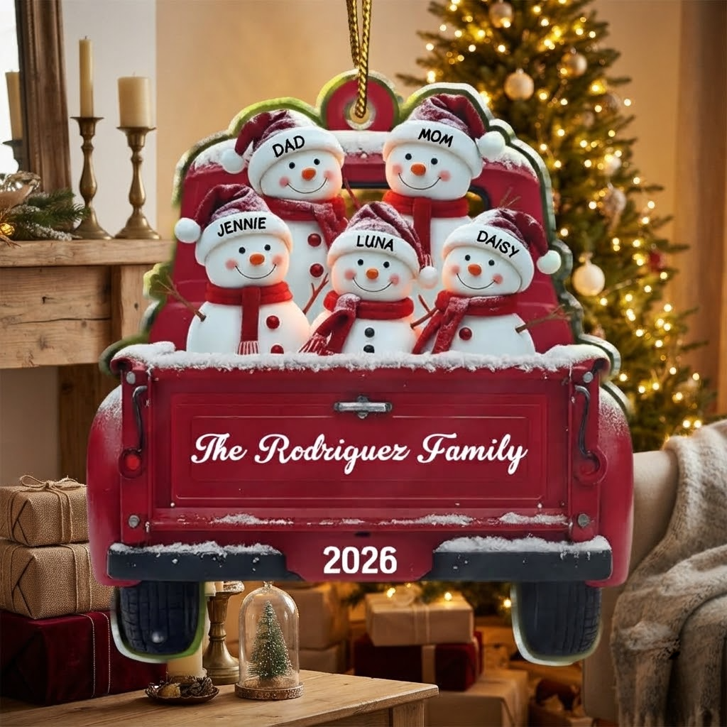 Christmas Snowman Family - Personalized Custom Shaped Acrylic Ornament a9243bd2-307c-42d2-8383-cfa2faeb2134-3.png