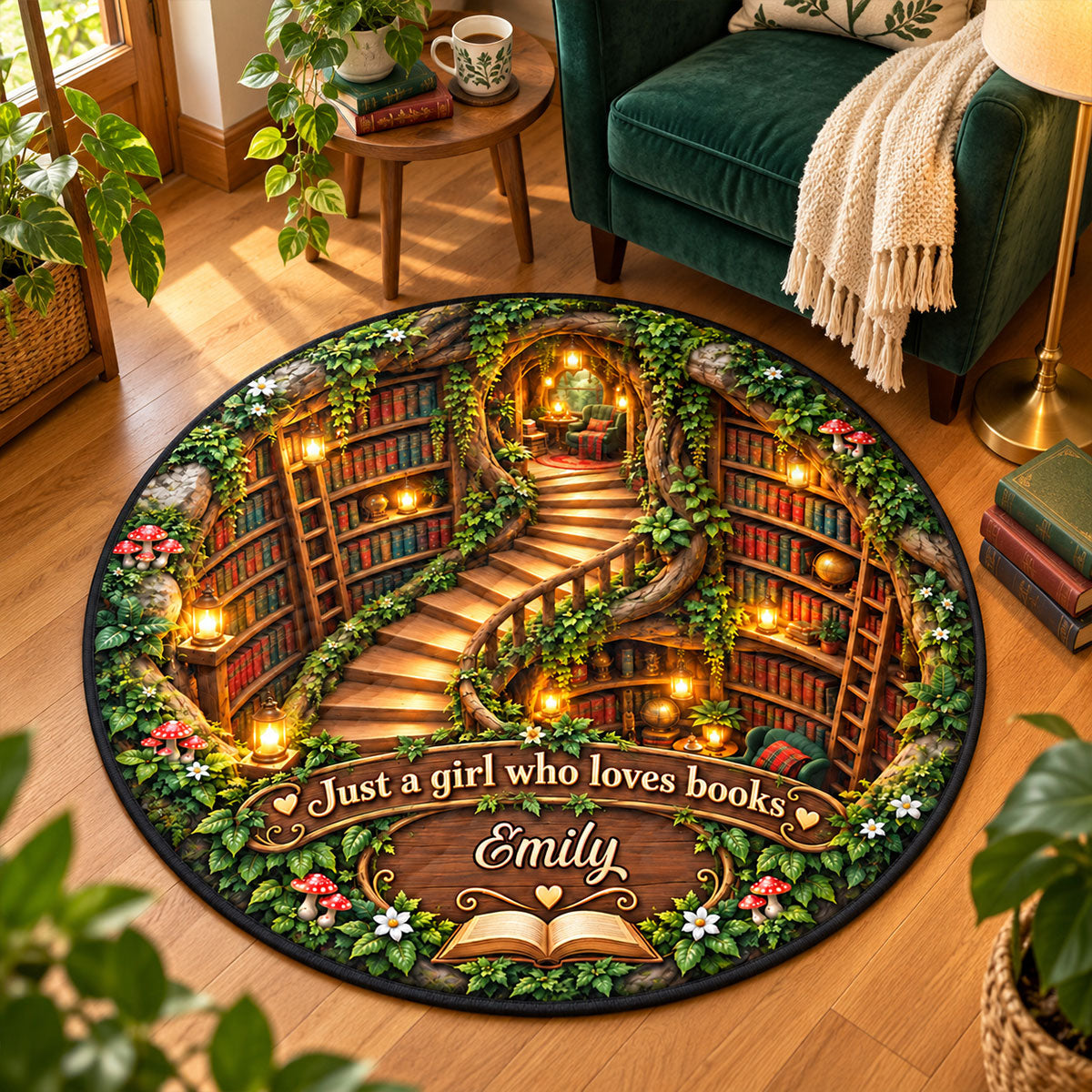Welcome To My Cozy Corner Book Lovers 3D Illusion Quilted Rug - Personalized Quilted Mat a95ac115-d31d-43ef-a64a-381db444df14-1.jpg