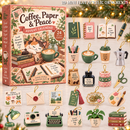 Coffee Paper Peace Advent Calendar 2026 - 24-Day Festive Countdown, Acrylic Charms Blind Box - Gift For Scrapbooking Lovers a95b65bf-2a34-4f02-bd34-acf013176953-coffee-text.png