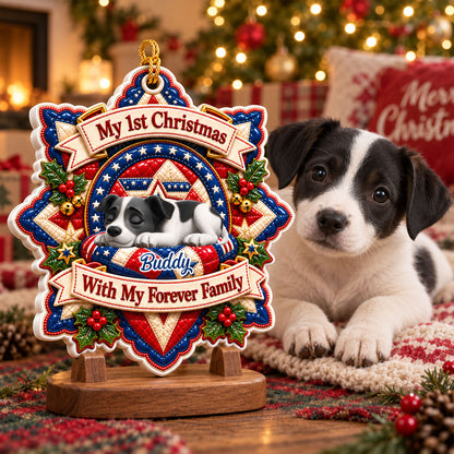 Loved By My Forever Family Merry Woofmas - Personalized Real 3D Raised Ornament a9fa1bd0-68b6-4459-9041-7e8c6d2c2611-1-6-.jpg
