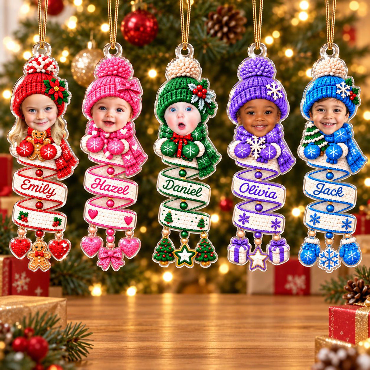 Personalized Baby Face Photo Spiral Ornament, Custom Name Snowman Acrylic Ornament, 2D Flat Faux Spiral Christmas Tree Decor, Christmas Gift aa07b3eb-9d86-45fe-8ea6-fd0cc7037826-11.jpg