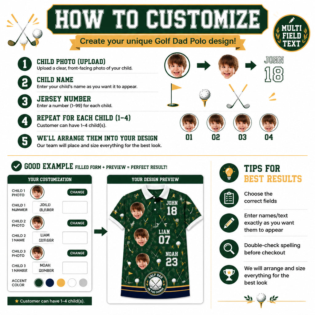 Golf Dad Polo - How to customize