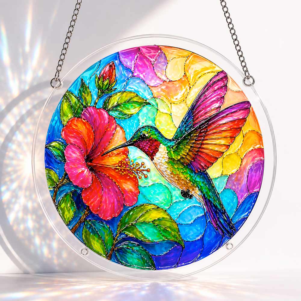 Garden of Flowers And Hummingbird - Suncatcher Stained Glass aaa83626-3ce3-48e5-83b5-917a63d1352d-Garden-Hummingbird_2.jpg