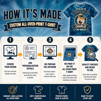 Boss Of Me Pet Photo AOP Tee - How to customize