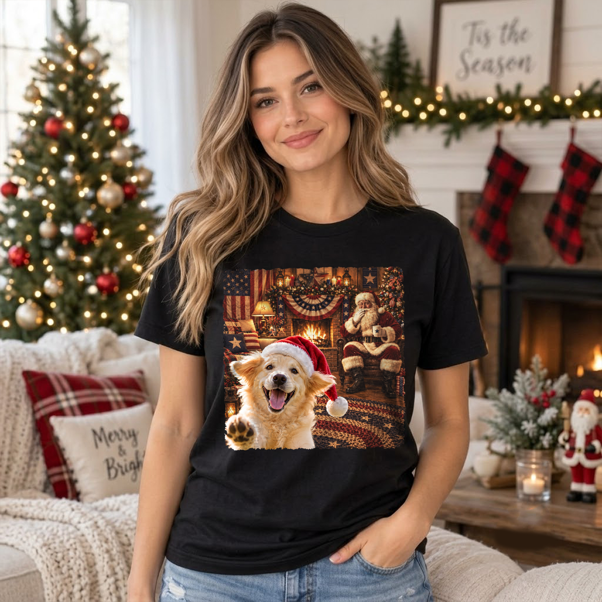 Custom Photo Funny Dog Selfie With Santa Comfort T-Shirt - Personalized Christmas Birthday Gifts For Dog Cat Lovers, Dog Dad And Mom, Cat Owners abc553ef-c292-473f-b028-2d363484e1e1-5-3-.png