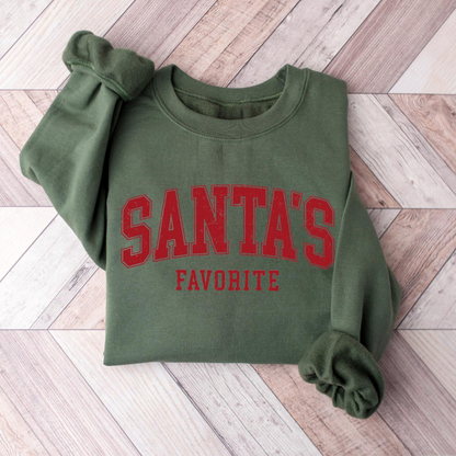 Santas Favorite Christmas Sweatshirt, Christmas Shirt, Womens Christmas Shirt, Christmas Gift, Funny Christmas Shirt, Festive Holiday Gift ac6c6a74-08bf-4621-bb8e-0d7253dcb717-4.png