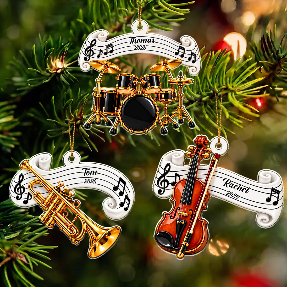 Classic Music Instrument Gift For Band Student, Music Teacher - Personalized Ornament ac979224-e4c0-42cf-a408-7bb6f864877d-4.png