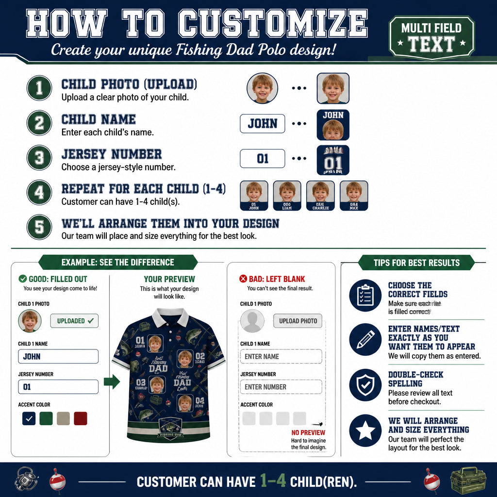Fishing Dad Polo - How to customize