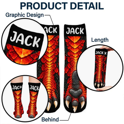 Funny Gift For Kids - Personalized Novelty Dinosaur Foot Illusion Socks ada5c97e-1dac-43fa-8405-837907ce4264-TE141-CLA4267-Mk7.jfif