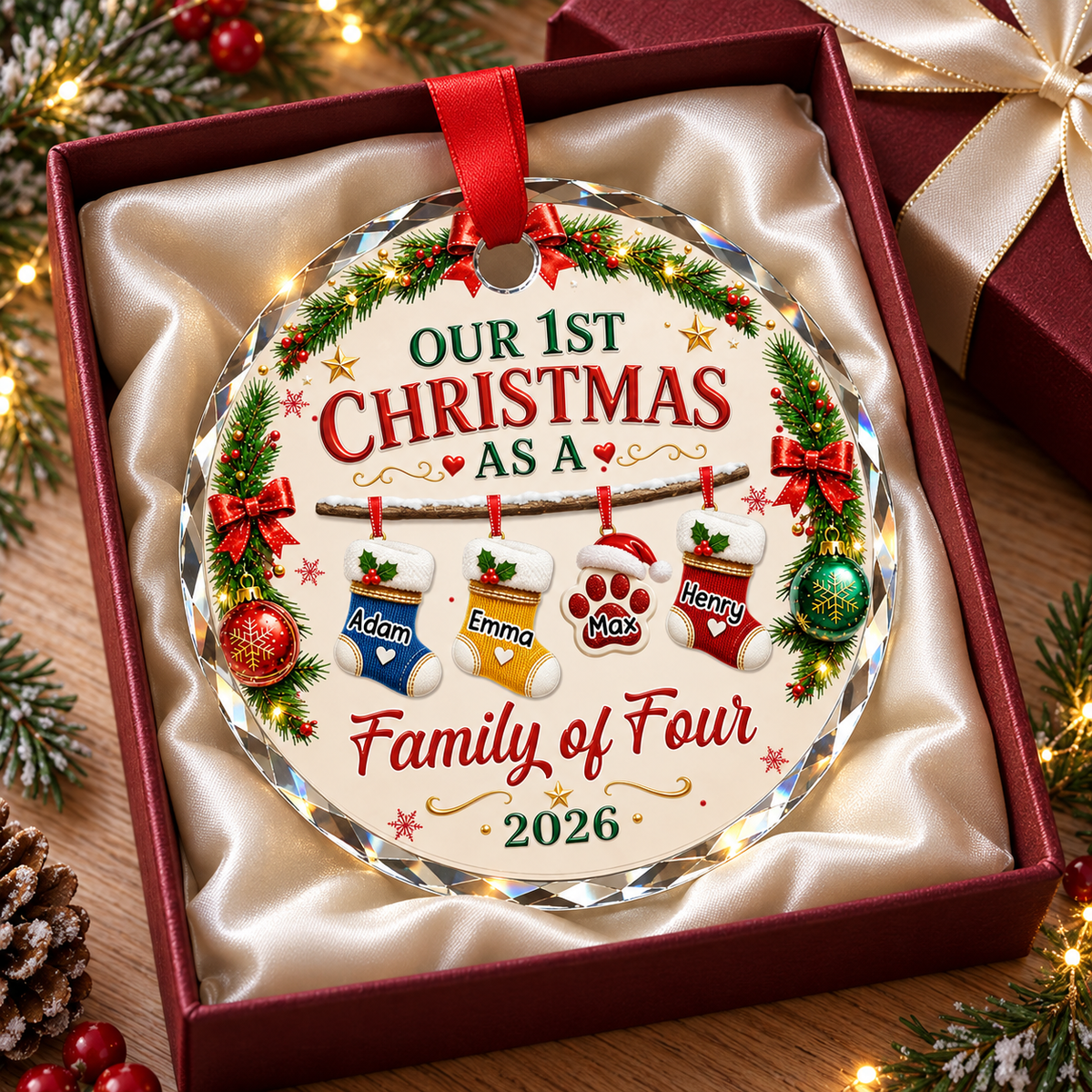 Our 1st Christmas As A Family - Personalized Crystal Ornament - Christmas Gift For Family ae8031ec-e254-47c6-950e-fa94c5821507-4.png