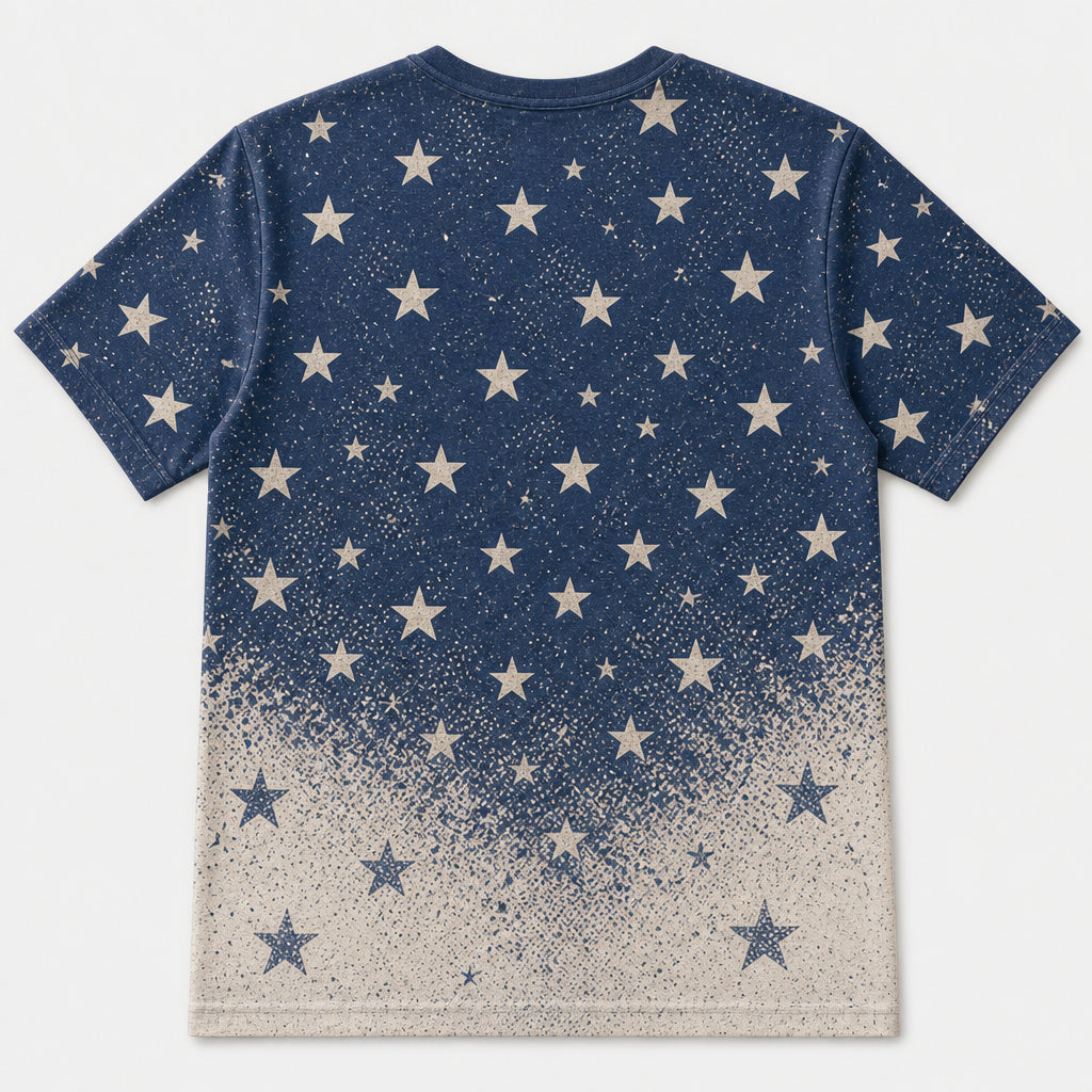 Patriotic Dog Dad Photo Badge AOP Tee - Back view