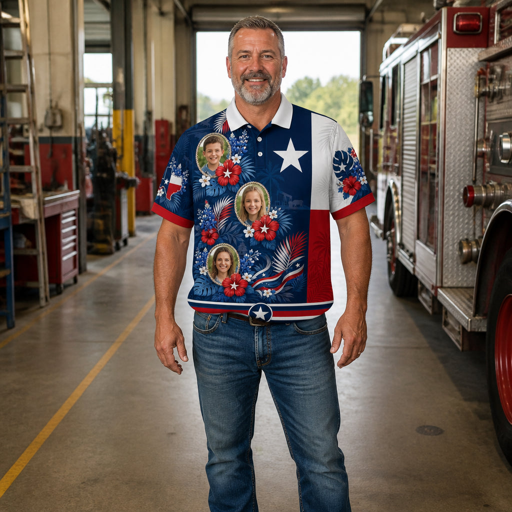 Custom Photo Texas Flag Hawaiian Shirt - Lifestyle 2