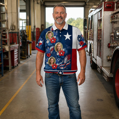 Custom Photo Texas Flag Hawaiian Shirt - Lifestyle 2