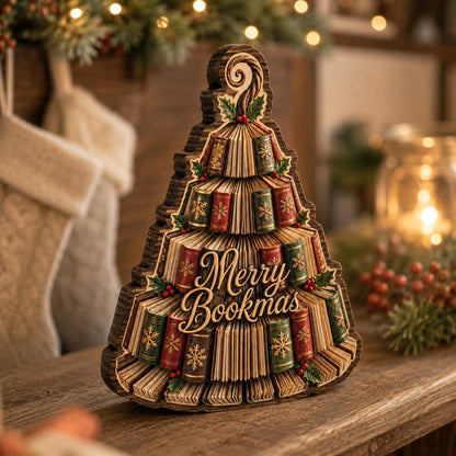 Wooden Book Christmas Tree Block, Merry Bookmas Holiday Decor, Book Lover Christmas Gift, Festive Library Shelf Tabletop Sign b000a937-827a-4957-93d7-d2d31c64dcf0-4.jpg