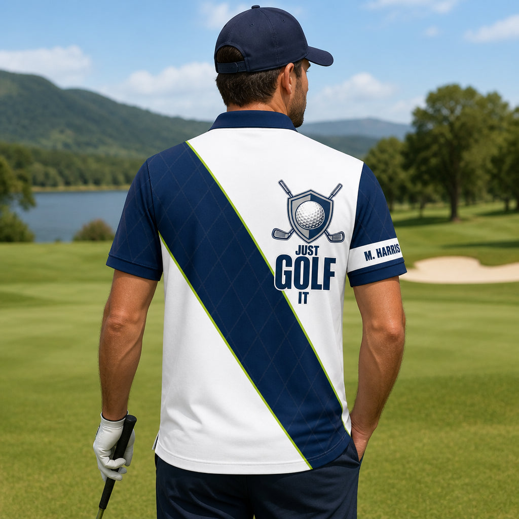 Just Golf It Crest Polo with Personalized Sleeve - Personalized Polo shirt - All over printed b0070a23-b772-4e7e-91c9-9f1549d1fae6.jpg