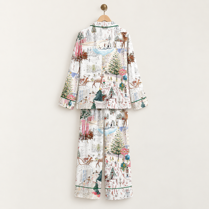 Women’s White Christmas Ballet Christmas Tree Elk Short Sleeve Satin Pajama Set, Pajama Nightwear Hot, Pajama Nightwear, Set for Hers b0803d9f-4472-4a5e-aeca-ee2aa1481e46-q6.png