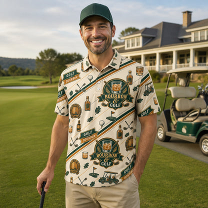 Bourbon & Golf Diagonal Crest AOP Polo - Polo shirt - All over printed b0f9f0f2-263e-47ee-bdfd-99cc8033eaa4.jpg