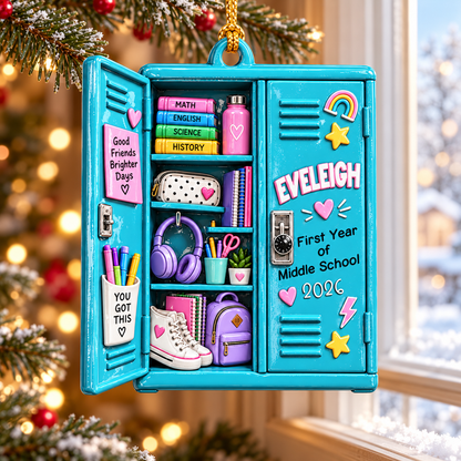 Middle School Ornament, Middle School Locker 3D Ornament, First Year of Middle School Gift, Teenager Ornament, Christmas Gift For Daughter b145af1a-2023-4eda-90a0-eefa6b6267e9-banner-1.png