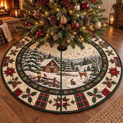 Winter Cabin Christmas Tree Skirt, Rustic Woodland Holiday Decor b196cfae-ed32-4370-a099-34dac294ae84-2.jpg