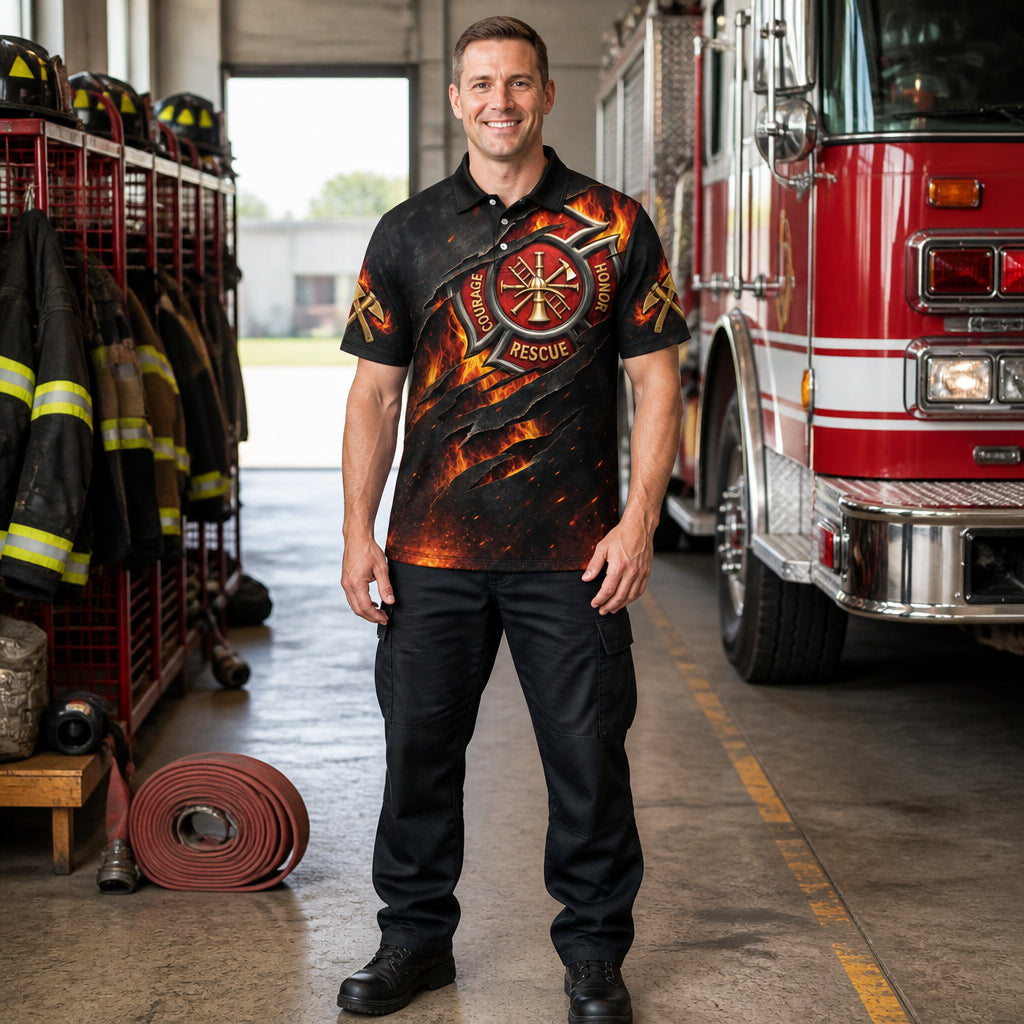 Firefighter Courage Honor Rescue AOP Polo - Polo shirt - All over printed b197c2f0-abf0-44fc-965d-7529e2130c9d.jpg