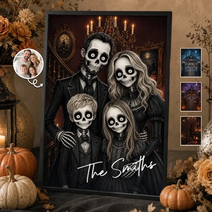 Custom Photo Skeleton Portrait Vertical Poster - Personalized Halloween Decor Birthday Gifts For Mom, Dad, Brother, Sister - We Put The Boo In Family b23c797a-c352-4a4b-a304-3200faa583d6-6a9a53587a99a_large.webp