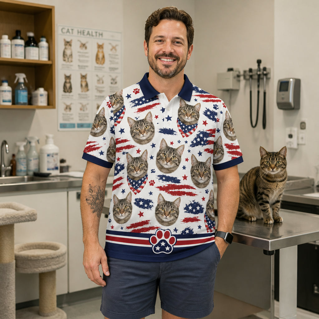 Custom Cat Photo Patriotic Shirt - Lifestyle 2