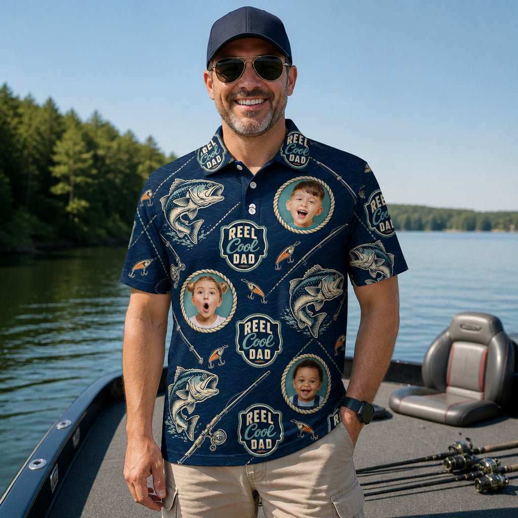 Reel Cool Dad Photo Fishing Polo - Lifestyle 1