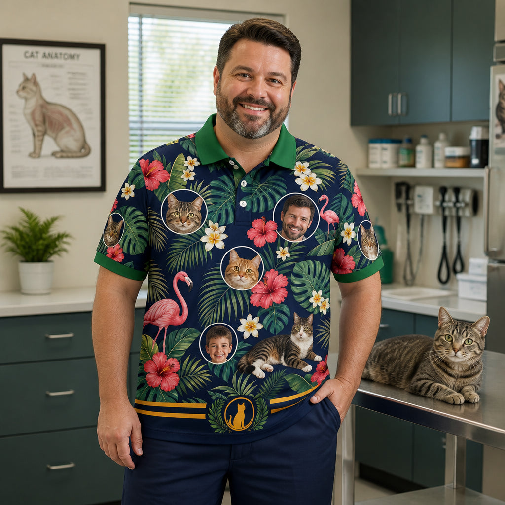Tropical Cat-Family Polo - Lifestyle 2