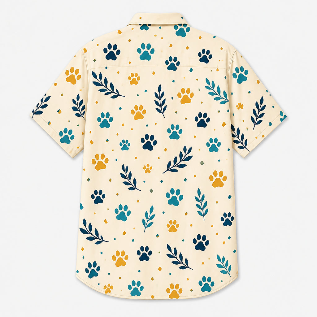 Best Dad Ever Pet Photo Hawaiian Shirt - Back view