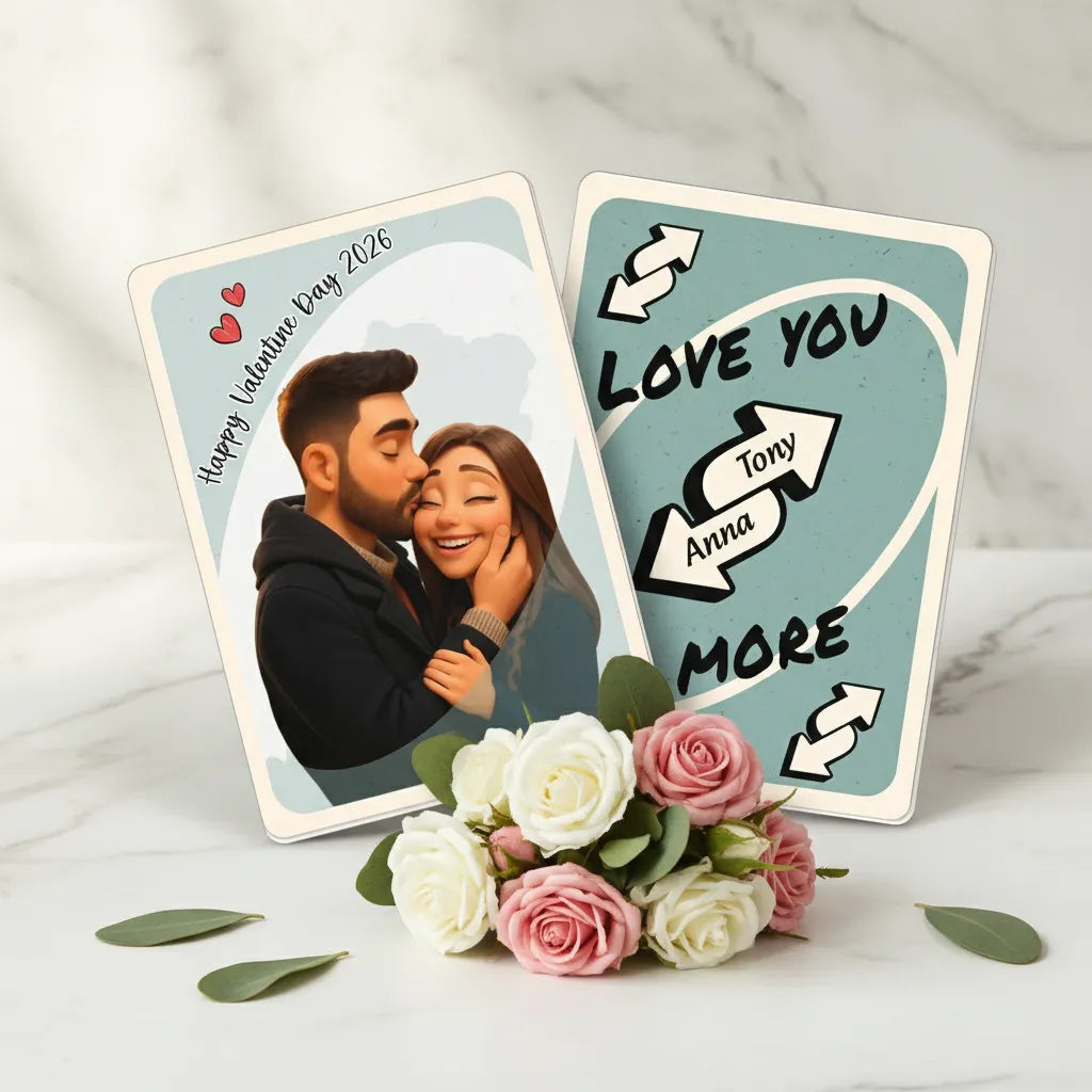 I Love You More - Personalized Portrait Poke Card