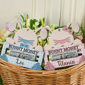 Bunny Money Holder - Personalized 2-Layered Wooden Ornament
