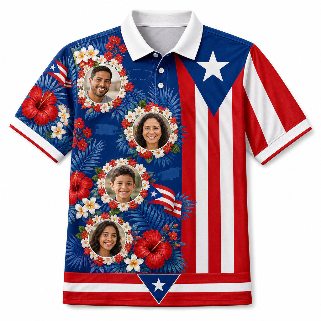 Custom Photo Puerto Rico Flag Hawaiian Shirt - Hero