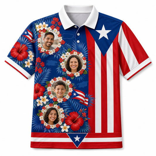 Custom Photo Puerto Rico Flag Hawaiian Shirt - Hero