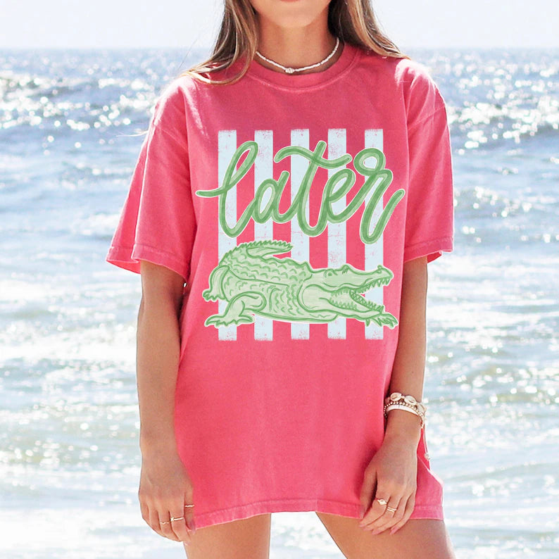 Comfort Colors Later Gator Shirt, Funny See You Later Alligator Tee, Trendy Crocodile Graphic T-Shirt, Summer Vacation Beach Shirt b3c7122a-fced-4f79-b3dd-3bae1da52859--oii.webp