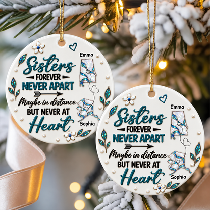 Side By Side Or Miles Apart Sisters Journey - Personalized Real 3D Raised Ornament b40c1094-18f7-4c81-8030-07fe8f10c125-4-5-.png