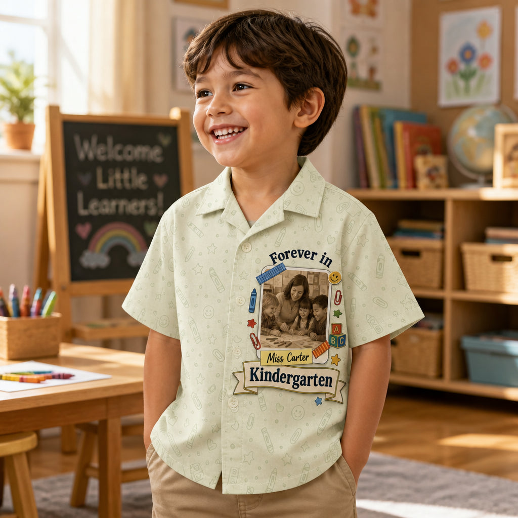 Forever in Kindergarten — Photo + Name Kids AOP Hawaiian - Personalized Hawaiian Kids Shirt - AOP b5165794-5713-4471-9b0e-6c62fb172c17.jpg