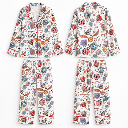 Women’s Wizard Academy Satin Pajama Set, Magic School Short Sleeve Sleepwear, Fantasy Wizard Nightwear, Cozy Pajamas Gift For Fans b56cf7b5-67d6-4388-9e44-39d702dea269-1uaan2.png