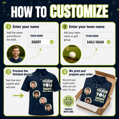 Golf Dad Photo Polo – May The Course Be With You - How to customize
