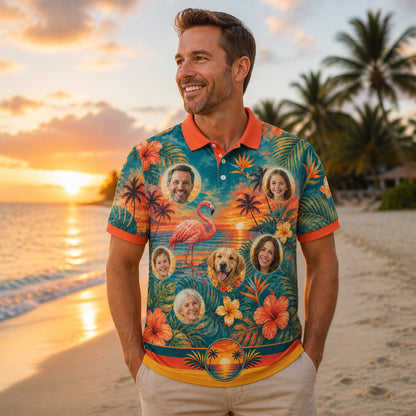 Beach Sunset Family Photo Polo - How to customize