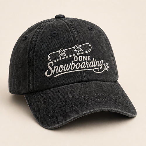 Gone Snowboarding Embroidered Dad Cap - Hero