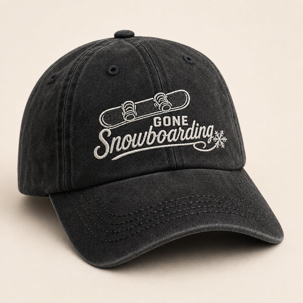 Gone Snowboarding Embroidered Dad Cap - Hero