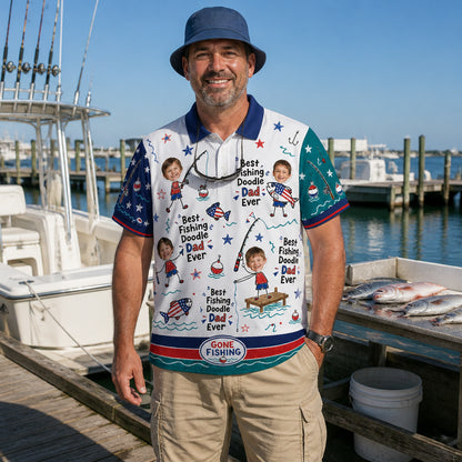 Best Dad Ever Fishing Doodle Polo - Lifestyle 2