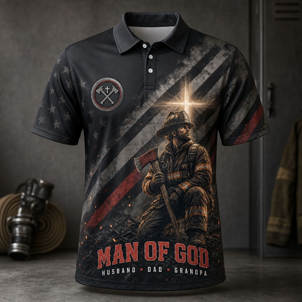 Man of God Firefighter AOP Polo - Polo shirt - All over printed b66a7e91-b5c0-4ec3-9b8f-3b8aeeadf0f2.png