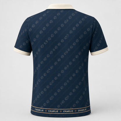 Custom Cat Photo + Name AOP Polo - Back view