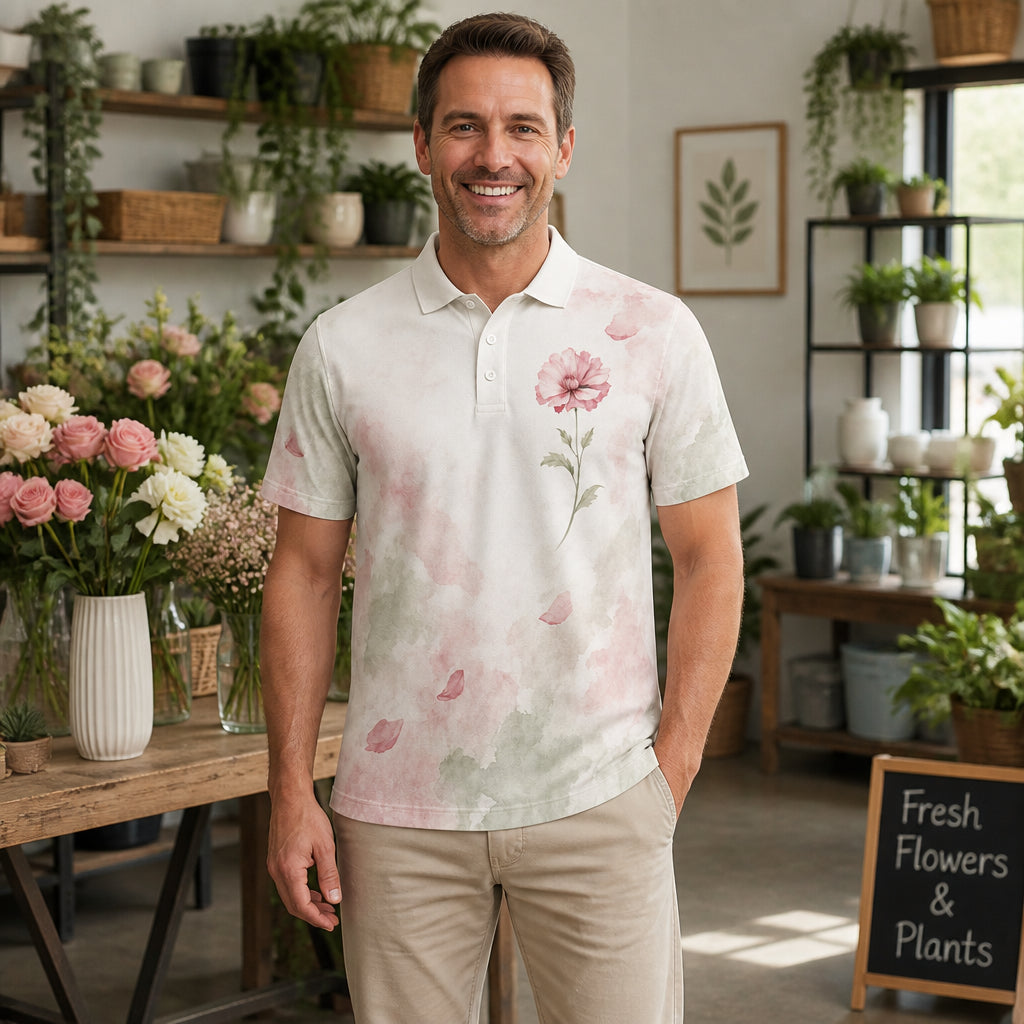 Blush Botanical Watercolor Polo - Polo shirt - All over printed b736d23c-cd64-4424-ac4c-bff991cb55ee.jpg