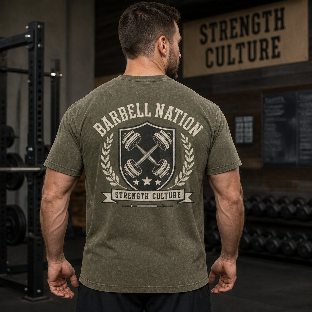 Barbell Nation Strength Crest Tee - T-Shirt - All over printed b753447c-c130-403d-8ee8-1176e5eb460d.jpg
