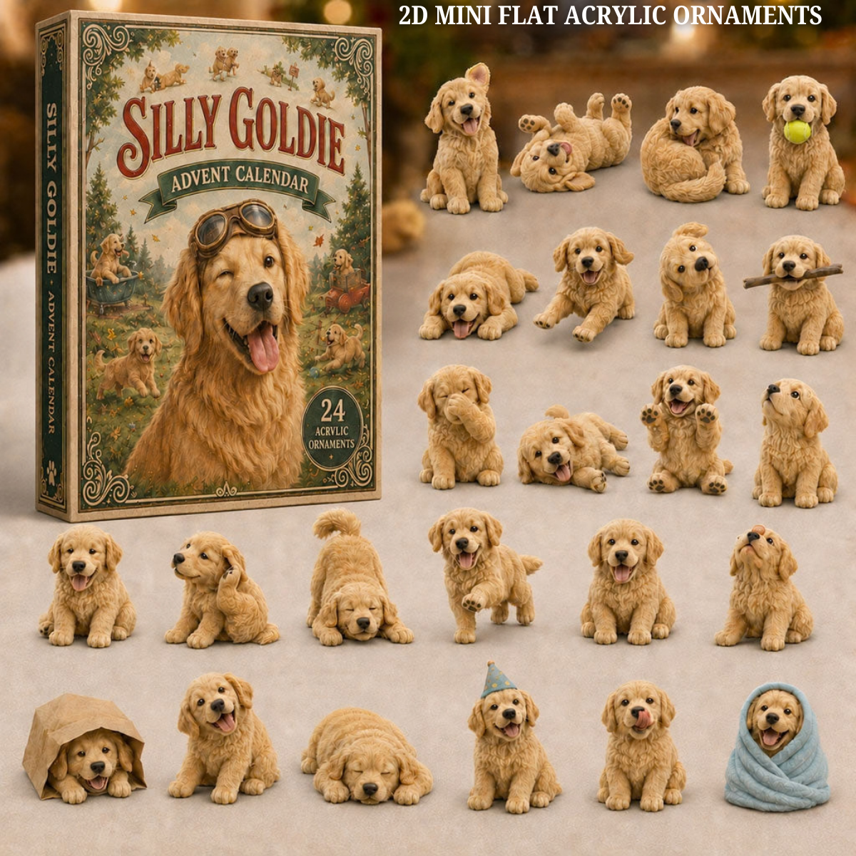 Silly Goldie Advent Calendar 2026 - 24-Day Festive Countdown, Acrylic Charms Blind Box - Gift For Dog Lovers b9658b39-35d7-4174-8dec-97f2170f56af-goldie-text-2.png