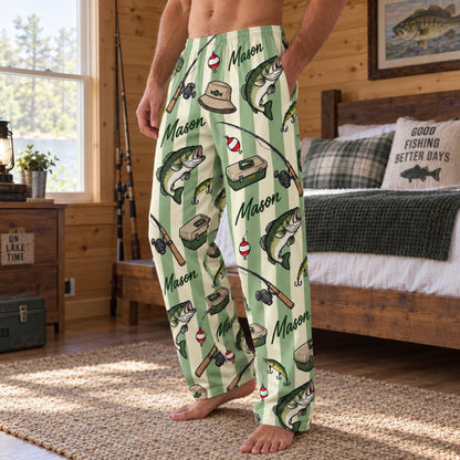 Personalized Fishing Pajama Pants: Custom Bass Pattern Lounge Bottoms b98599a1-c5d9-4173-8037-109d76abf09e-1.jpg