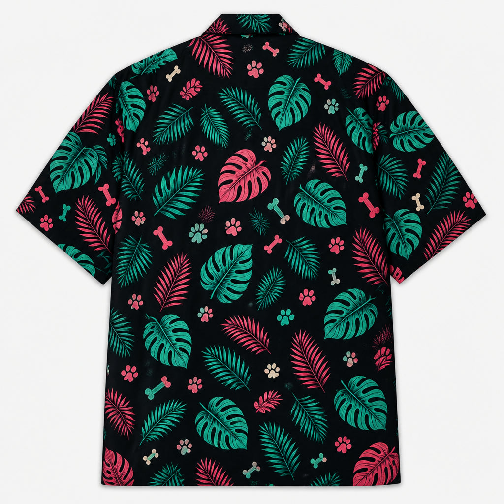The Dog Father — Custom Pet Photo Hawaiian Shirt - Back view