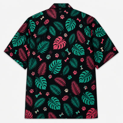 The Dog Father — Custom Pet Photo Hawaiian Shirt - Back view
